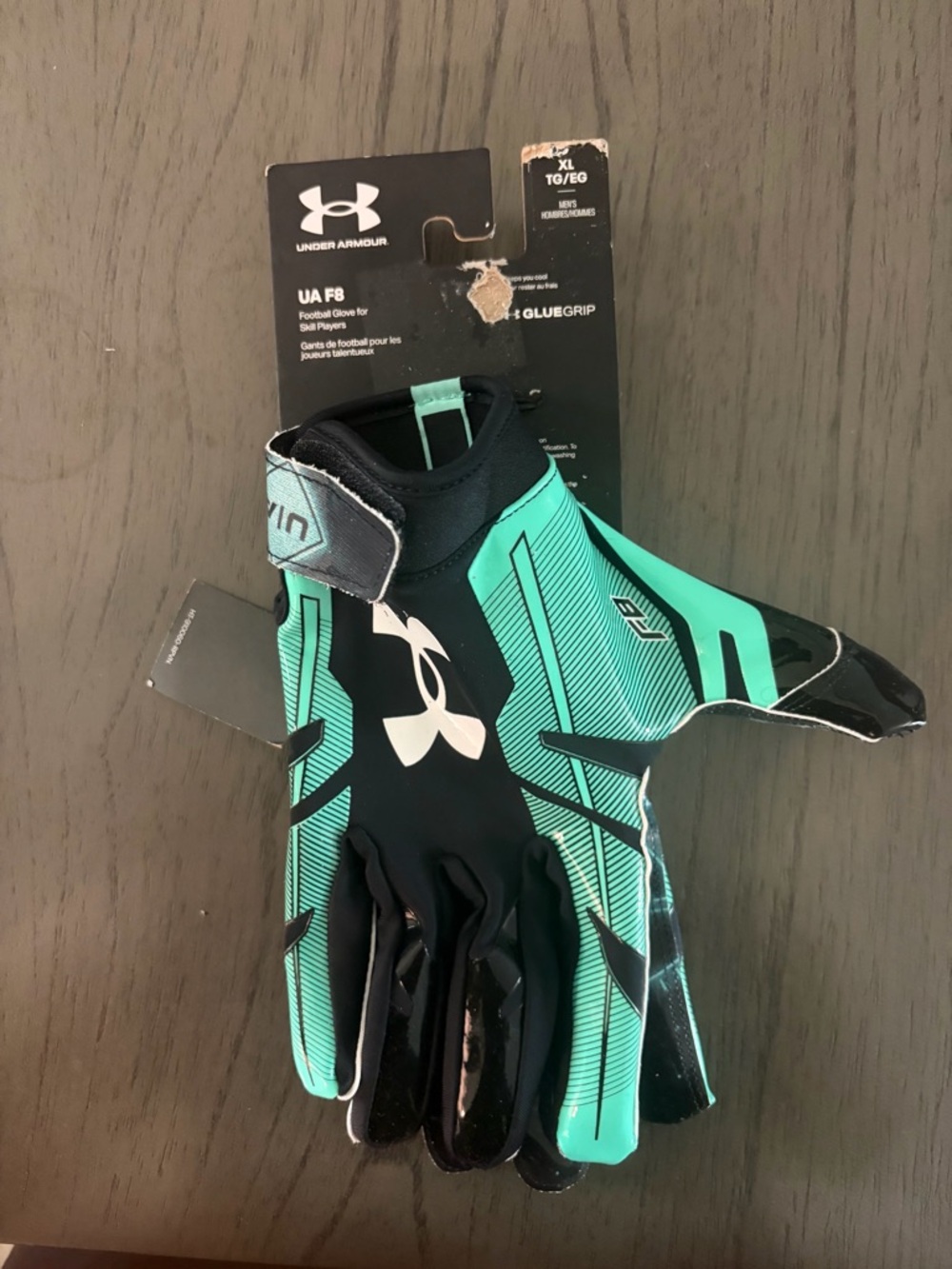 Under Armour Teal & Black UA Football Gloves